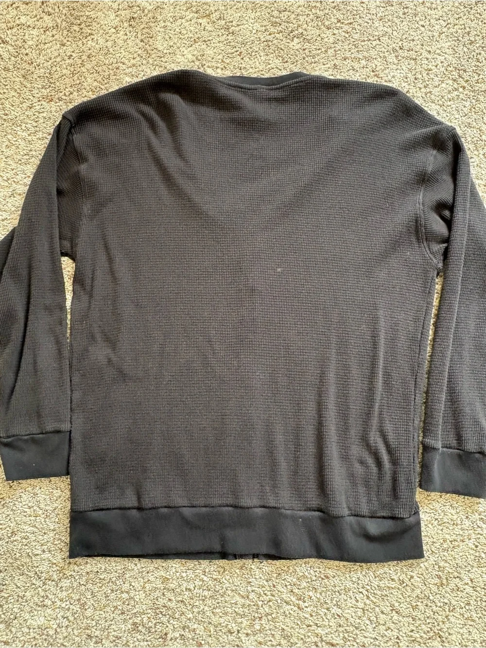 Aritzia Babylon Black Women's Waffle Button Down Cardigan Sweater